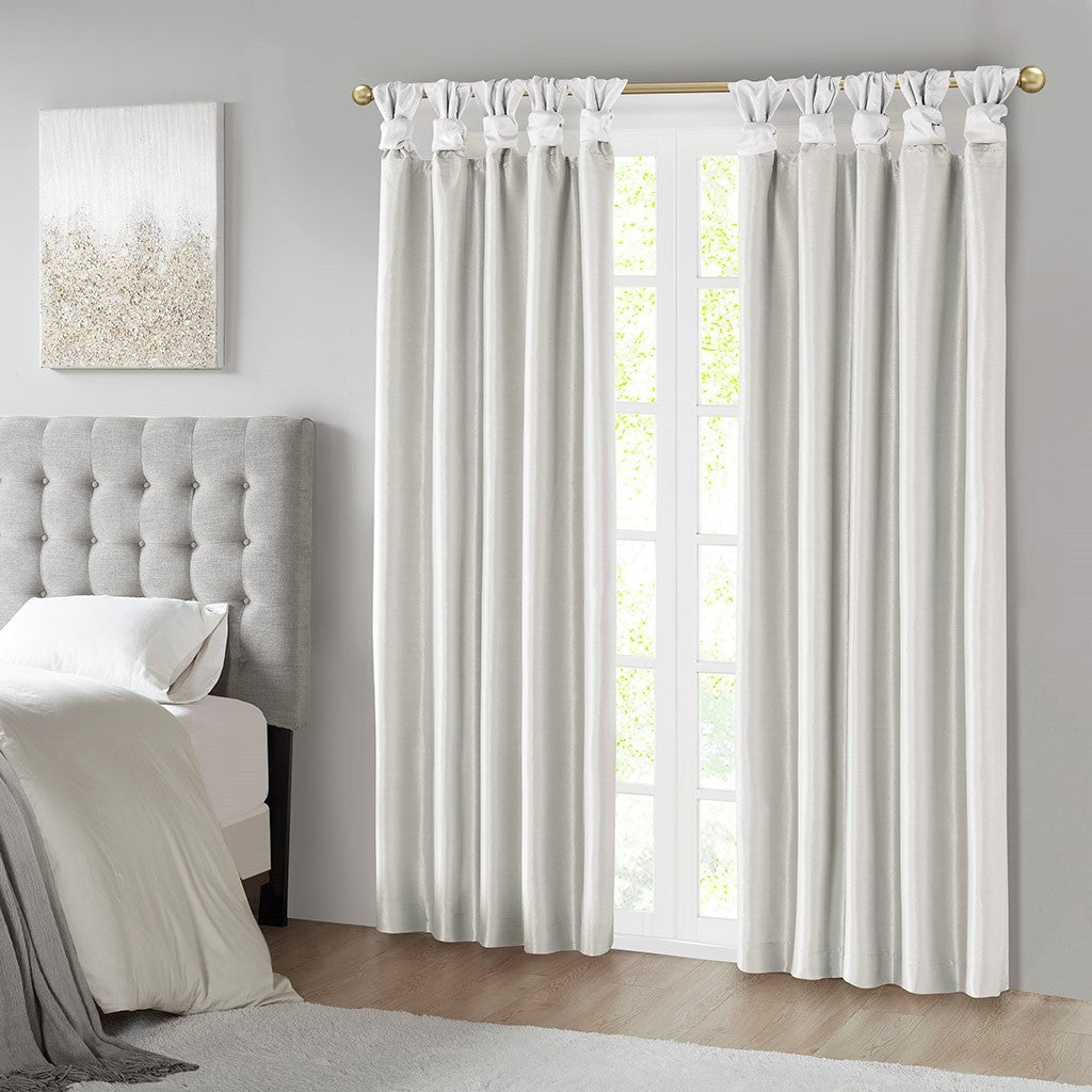 Twist Tab Total Blackout Window Curtain Panel White 50x84" Blackout