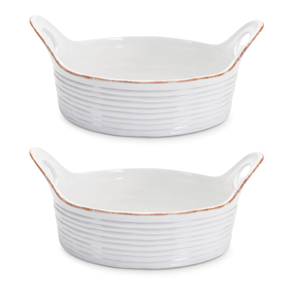 Ceramic Bowl with Handles (Set of 2)