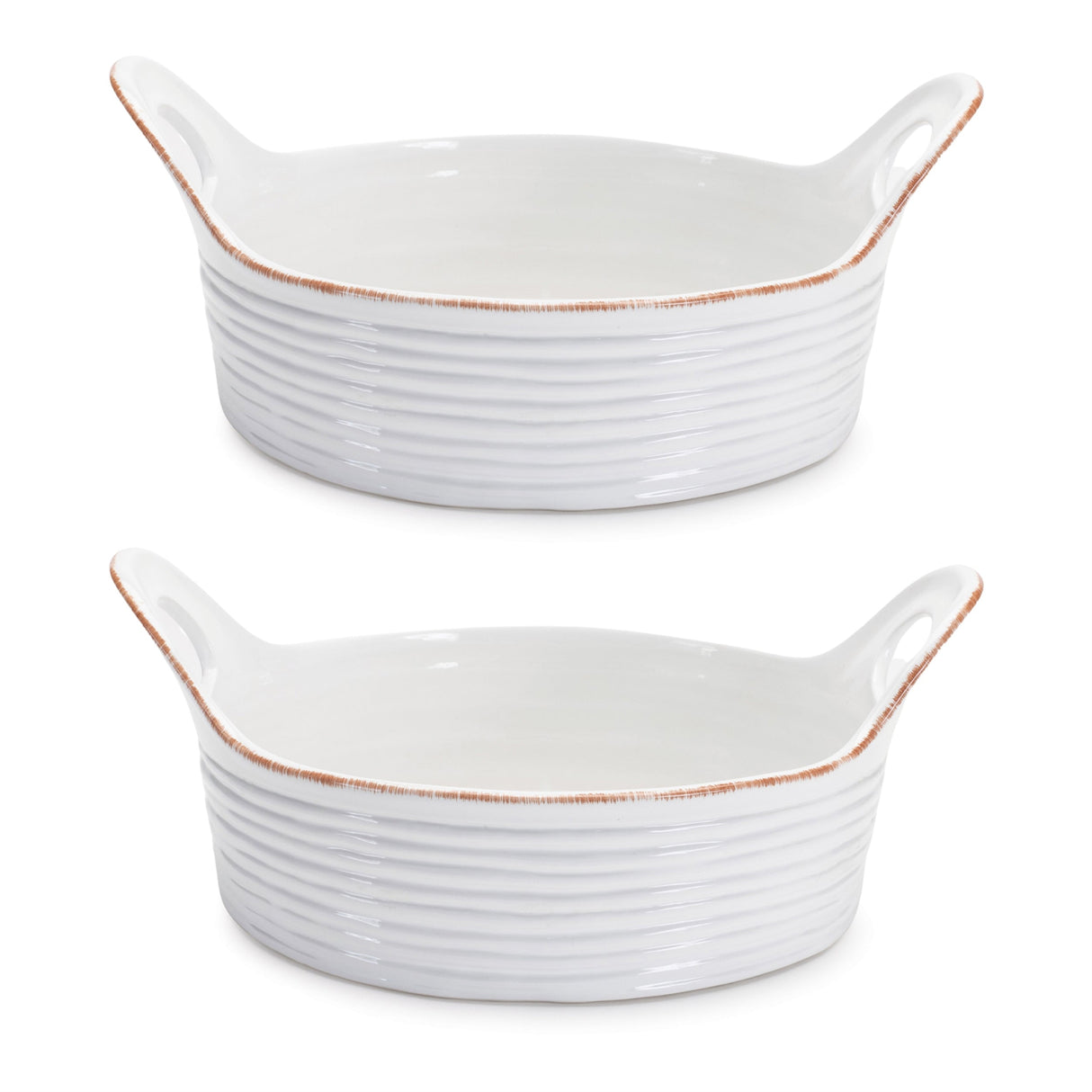 Ceramic Bowl with Handles (Set of 2)