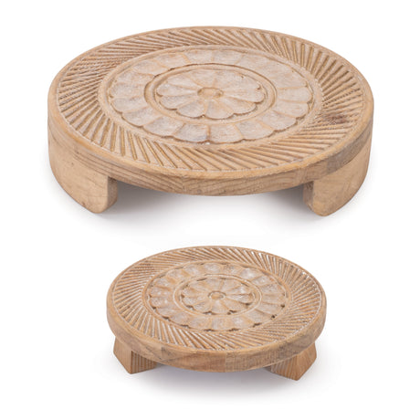 Mandala-Wood-Riser-Tray-(Set-of-2)-Serving-Trays