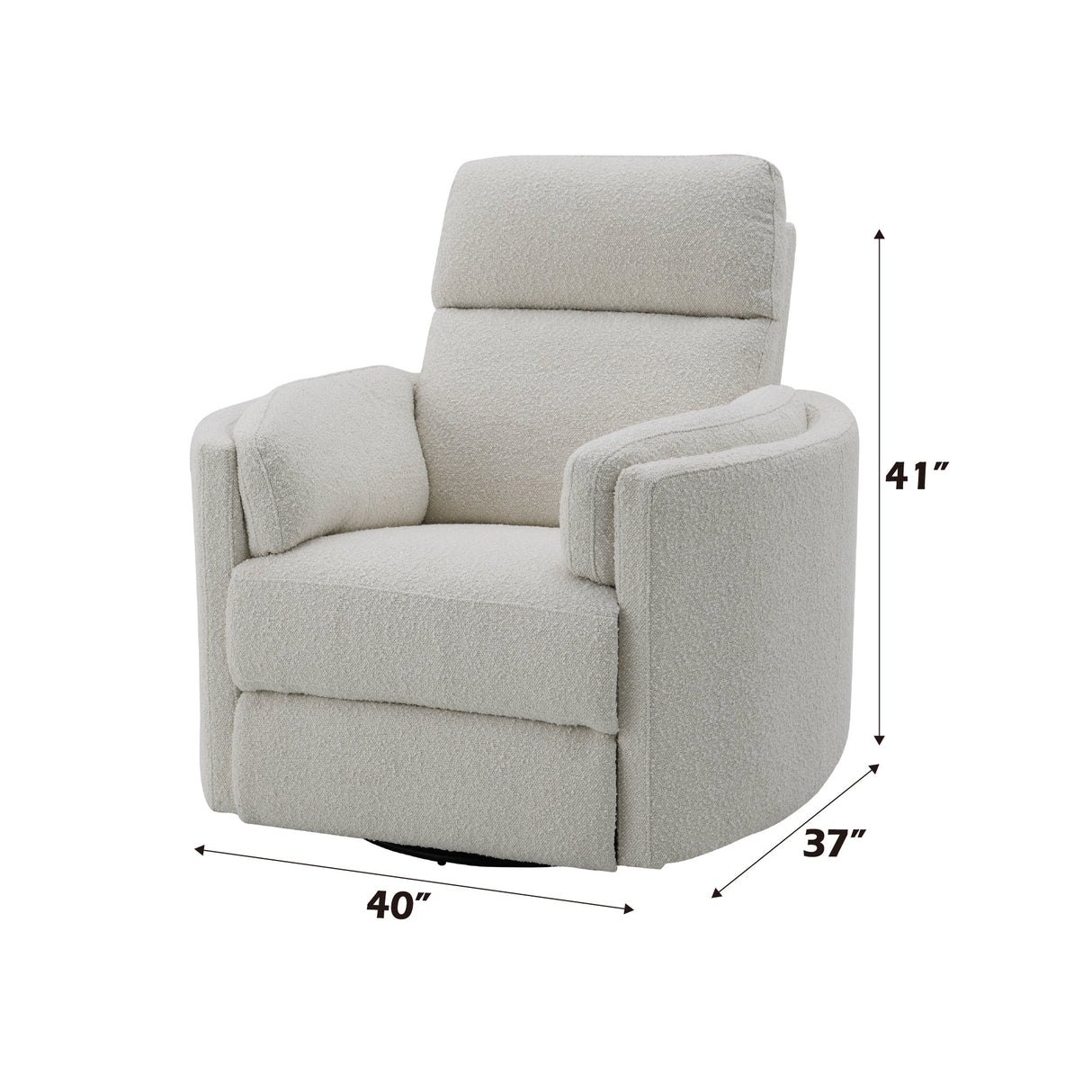 Sagen Beige Boucle Glider Recliner with Swivel