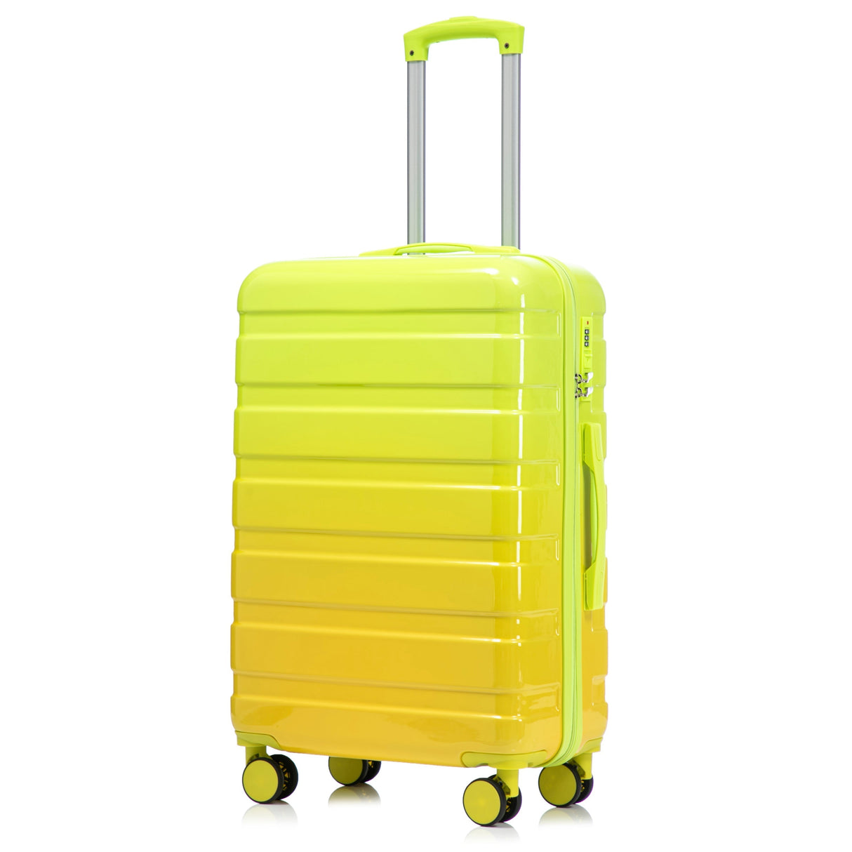 20'/24'/28' 3-Piece PC Spinner Wheel Luggage Set (Yellow+Green)