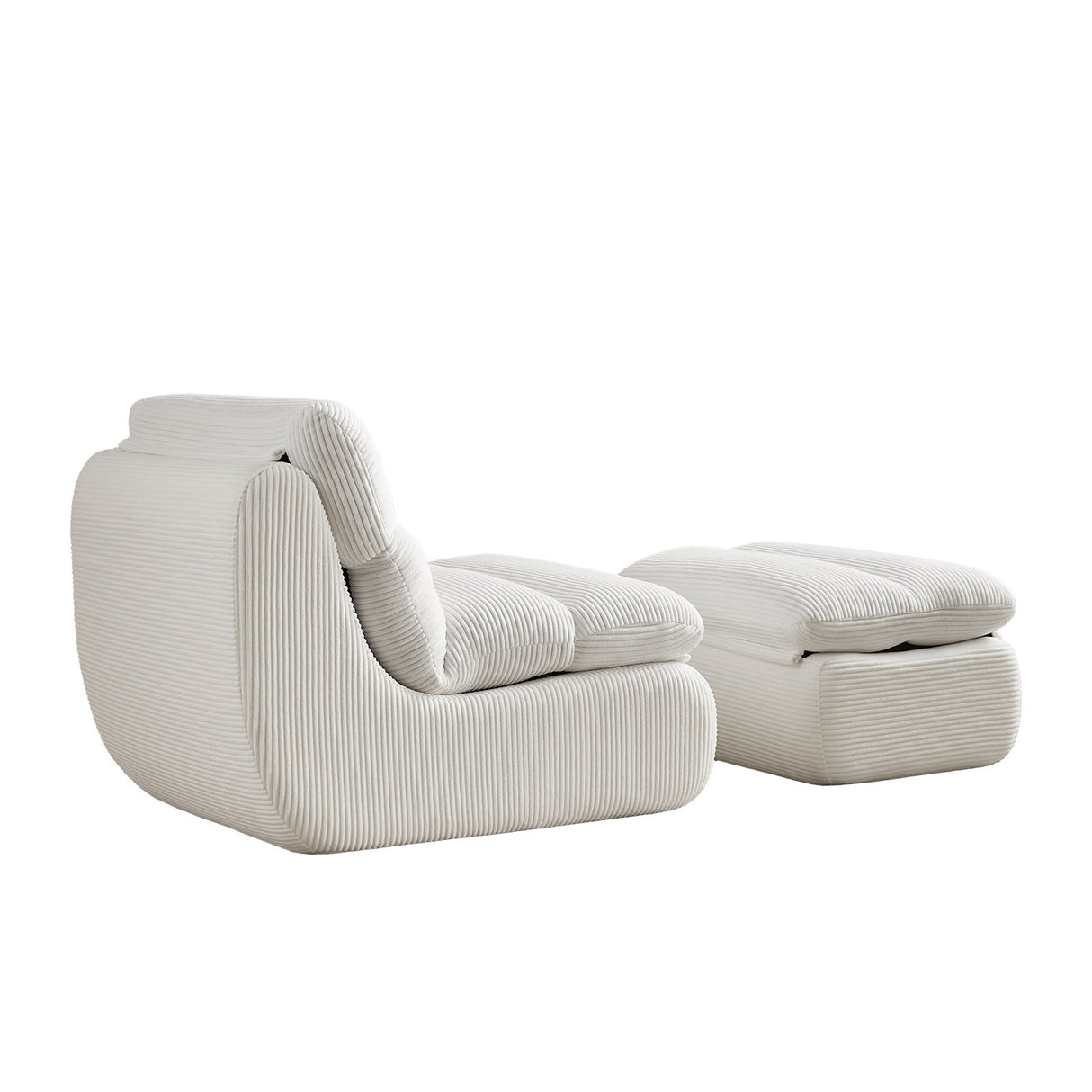 Modern Compressed Lounge Chair with Ottoman
