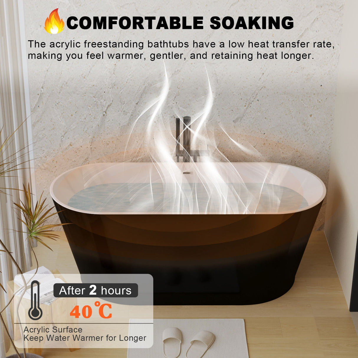 Glossy Freestanding Bathtub With Toe Tap Drain