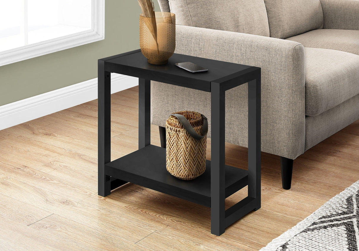 Accent Side Table, Narrow, Small, 2 Tier, Contemporary and Modern