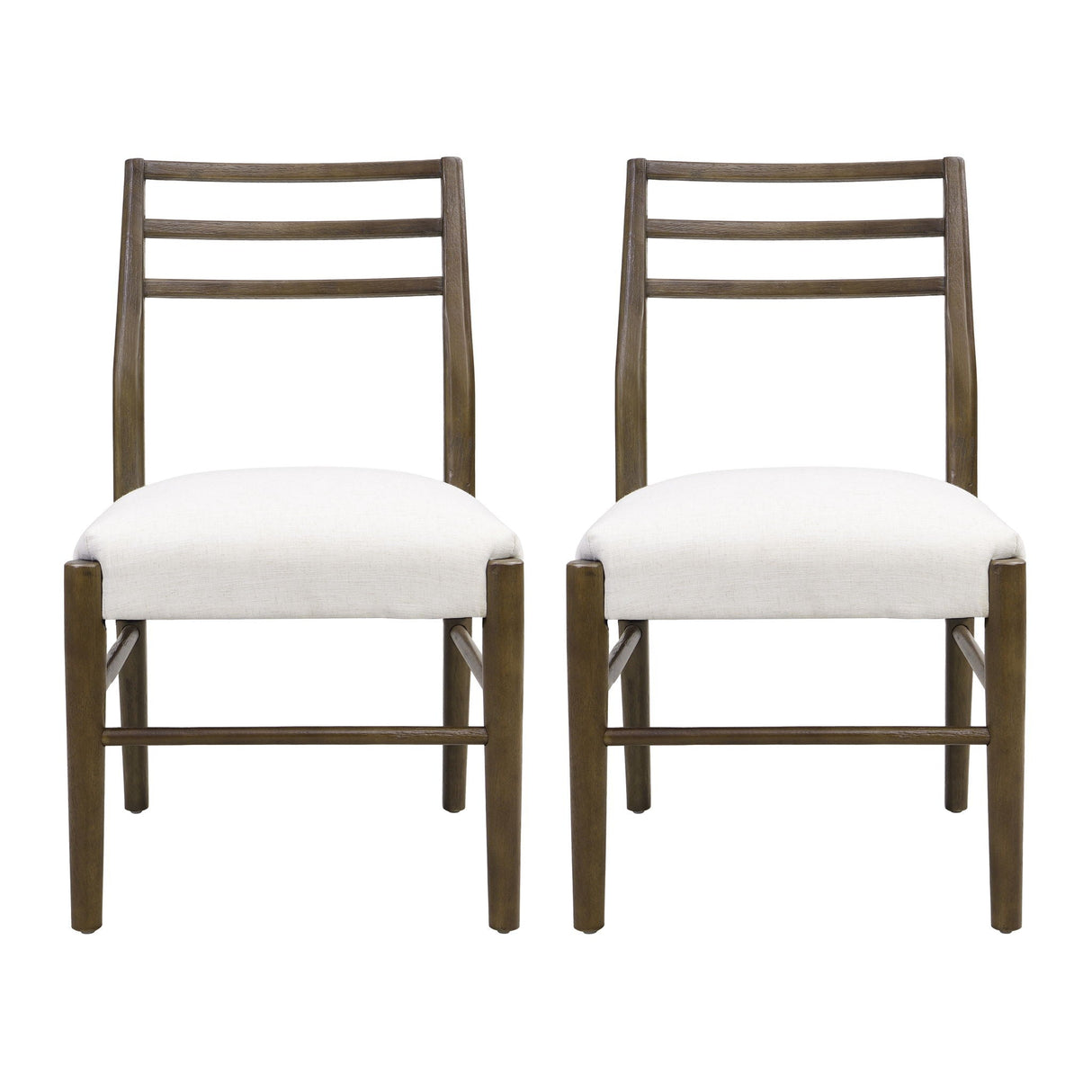 Farmhouse Style Dining Chair Set With Ladder Back Design