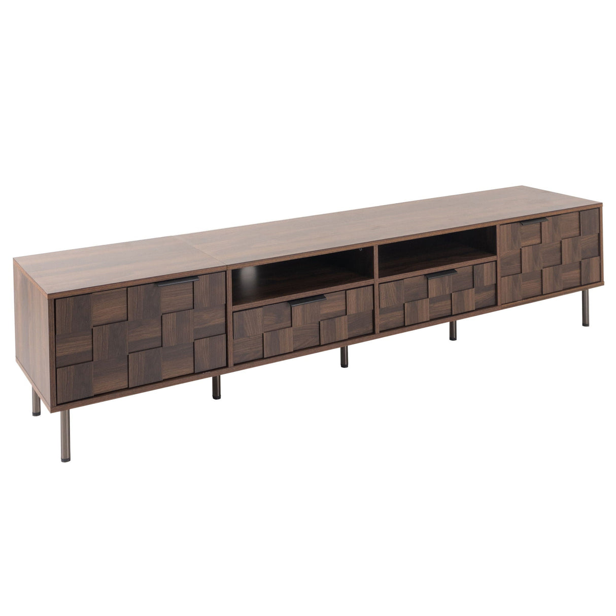 TV Stand With 2 Drawers, Media Console Table, Storage Cabinet With Cable Management