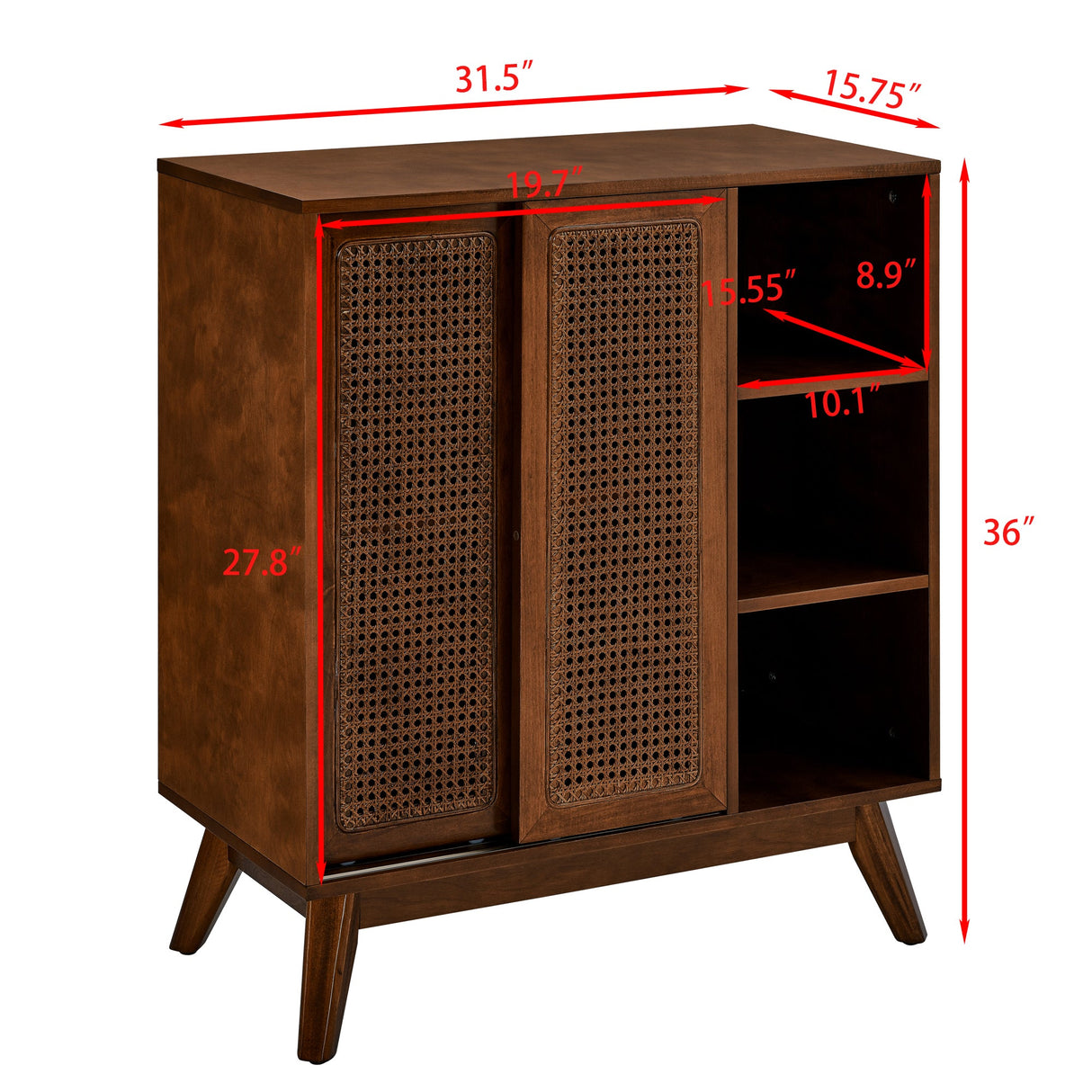 Mid Century Modern Rattan Sideboard Cabinet