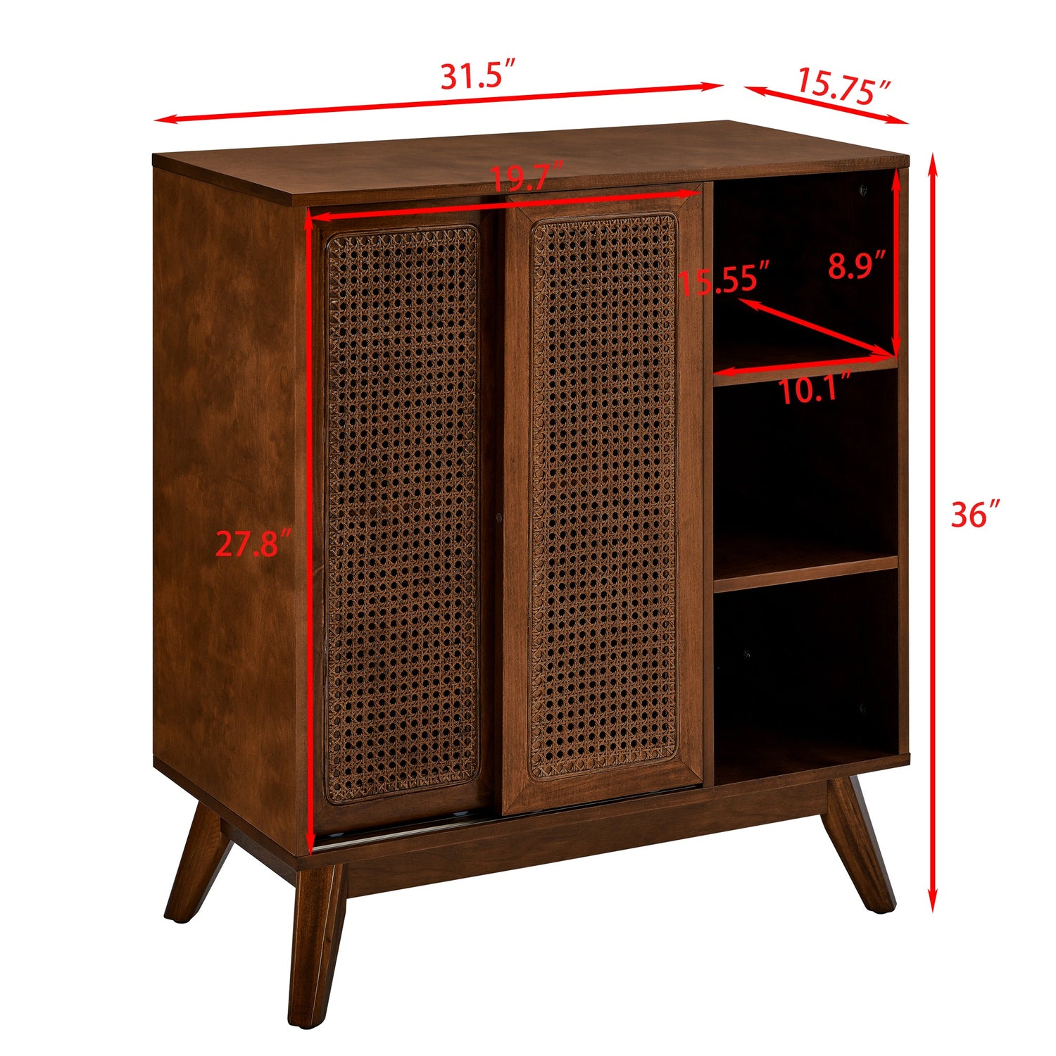 Mid Century Modern Rattan Sideboard Cabinet