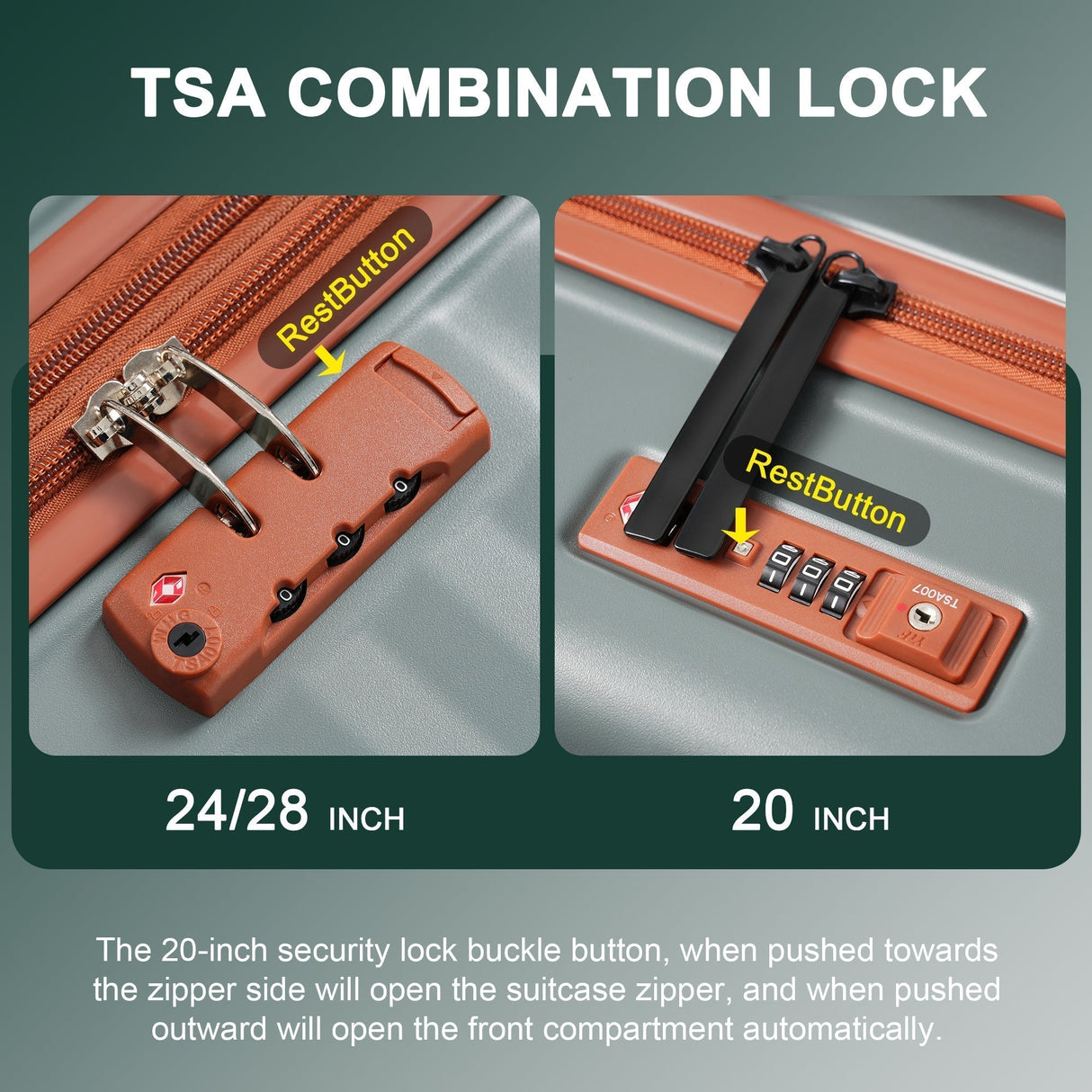 Deluxe 5-Piece Hard Side Luggage Set with USB and TSA Security