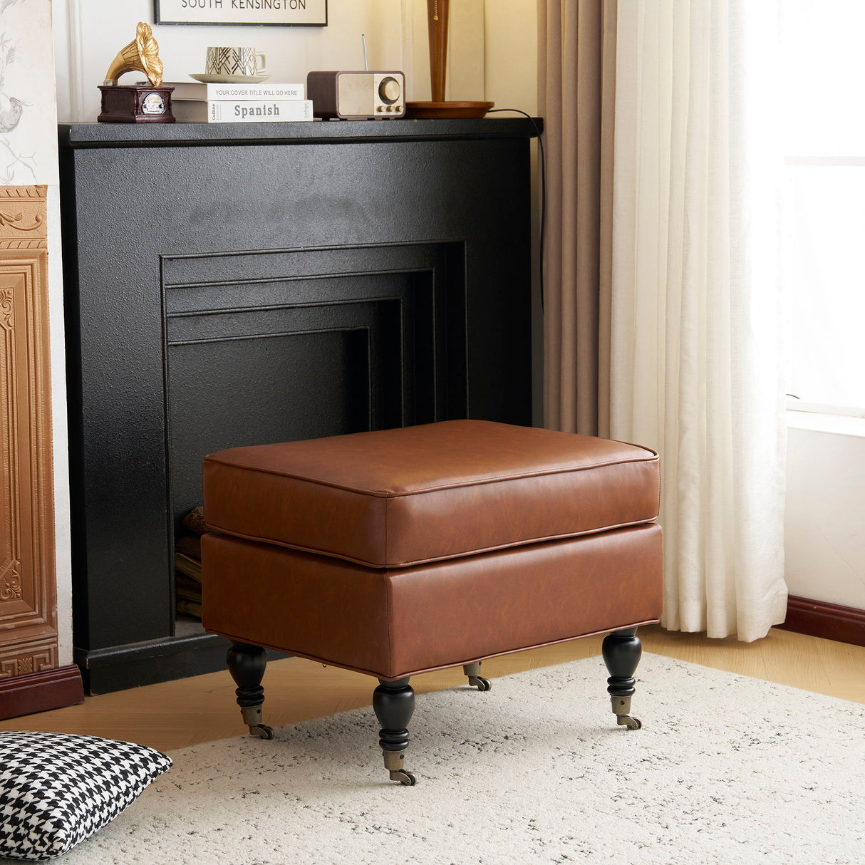 Ottoman Square Design - Brown