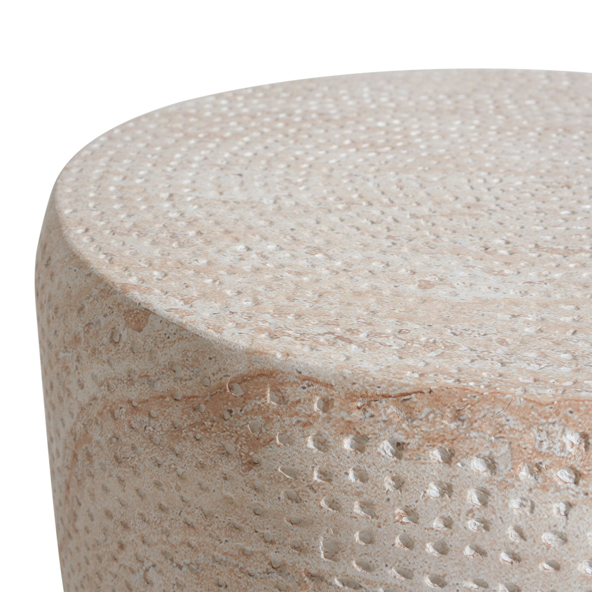 Outdoor / Indoor Lightweight, Concrete Side Table, Travertine - Beige