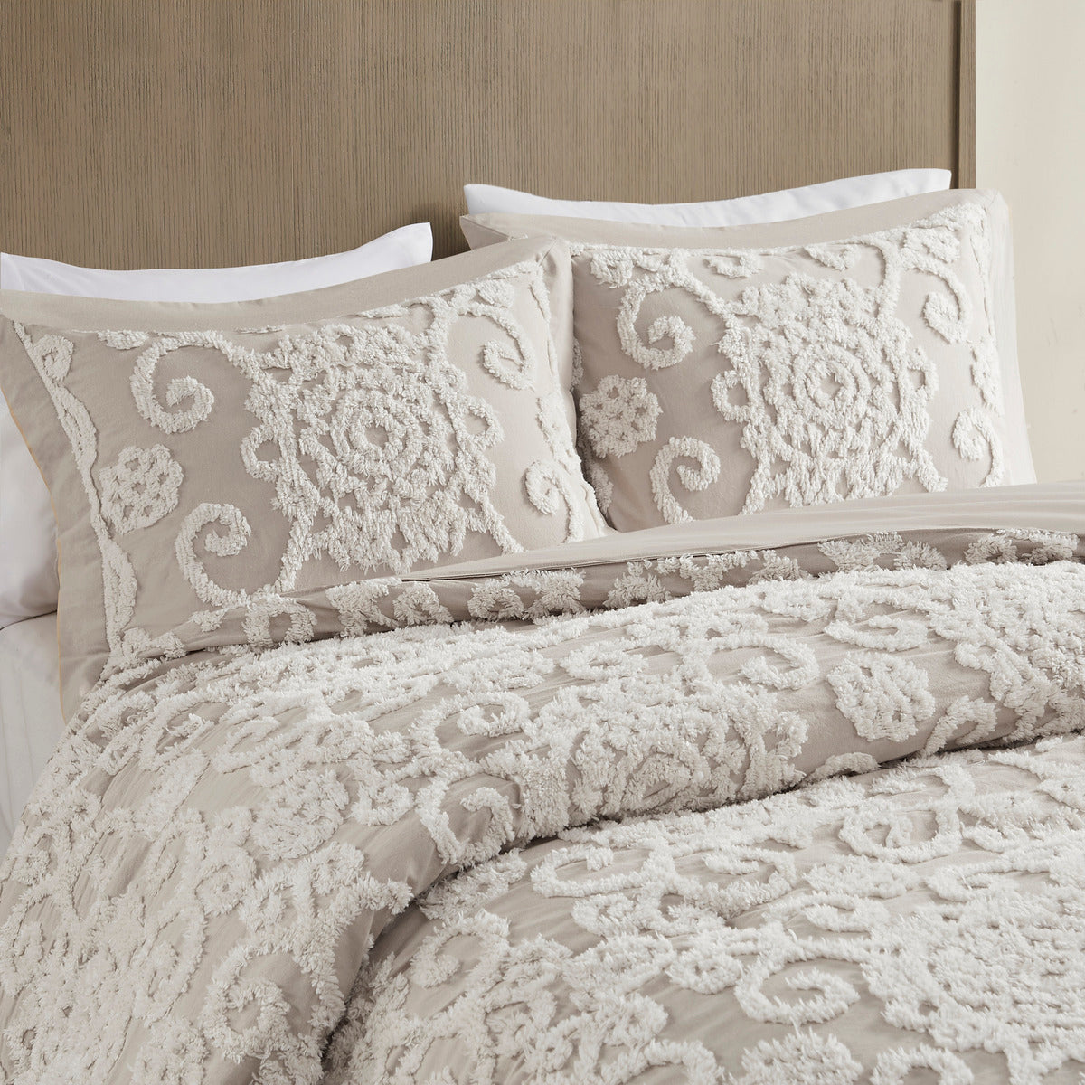 Cotton Comforter Mini Set Taupe King