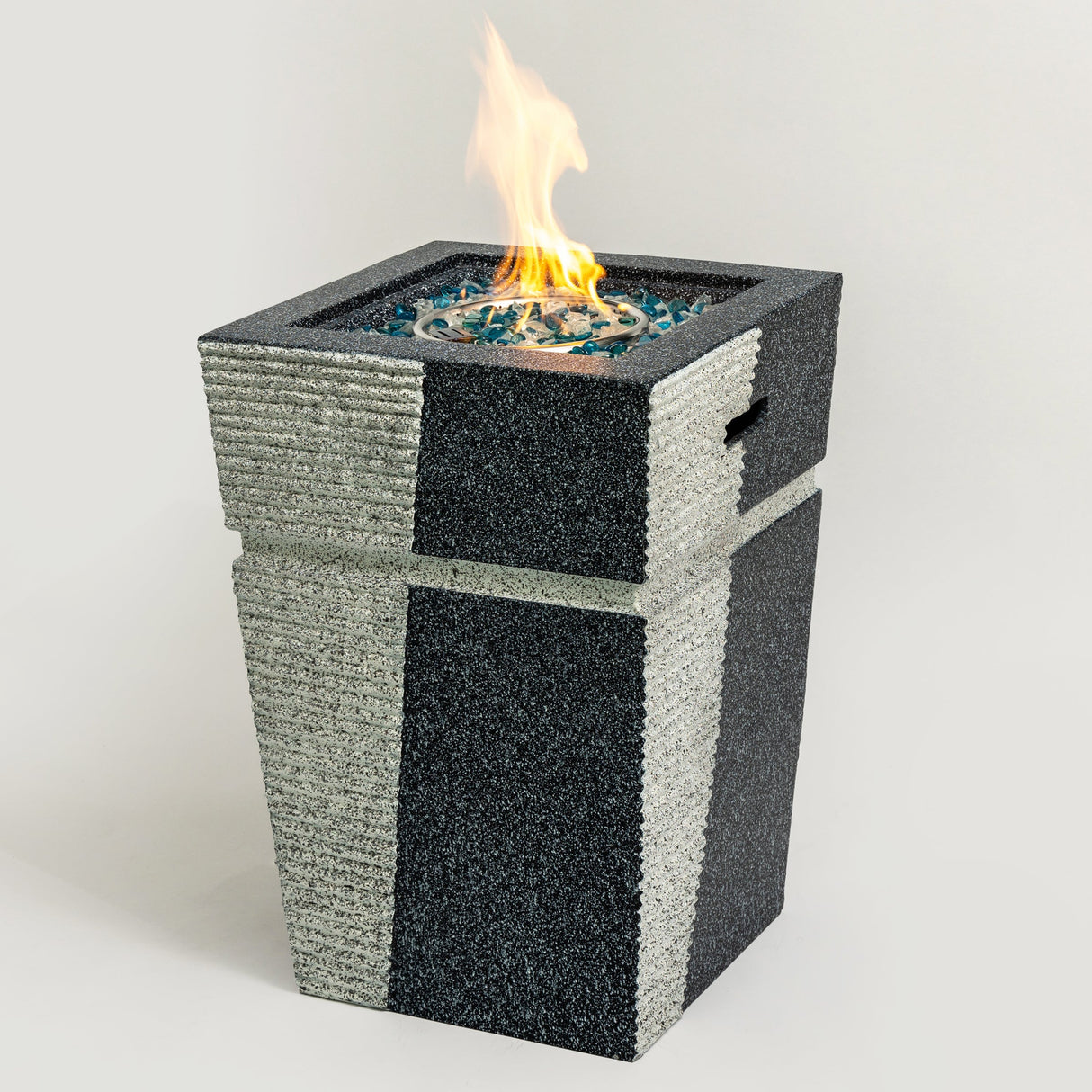 20" Propane Gas Fire Pit Table, 50000 BTU Square Concrete Fire Pit