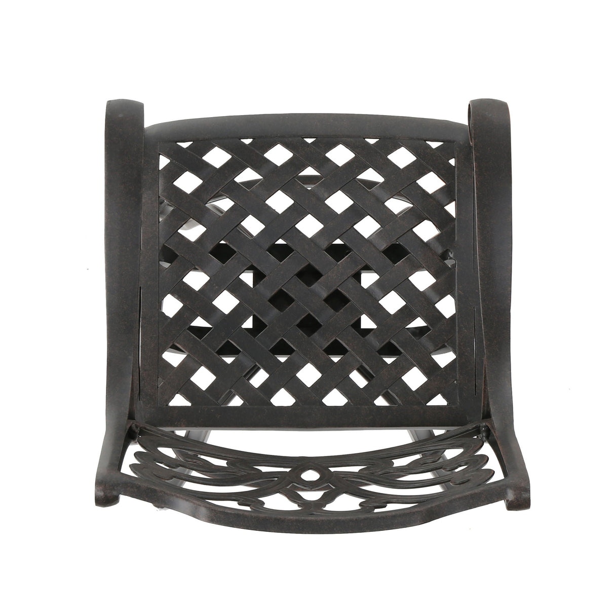 Outdoor Cast Aluminum Swivel Bar Stool With Scrolled Arms - Bronze