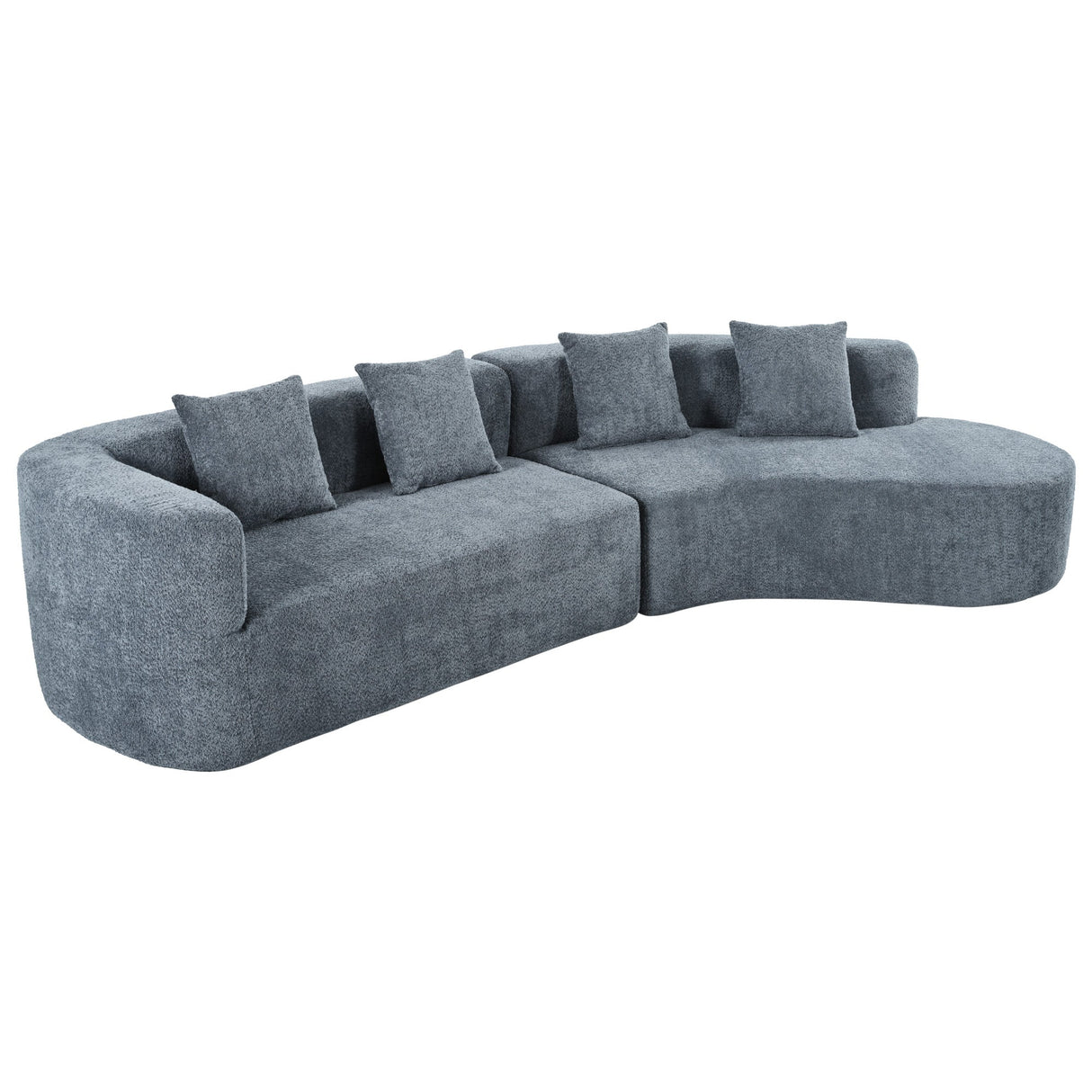 U_Style 132" Modern Sectional Sofa with Curved Design