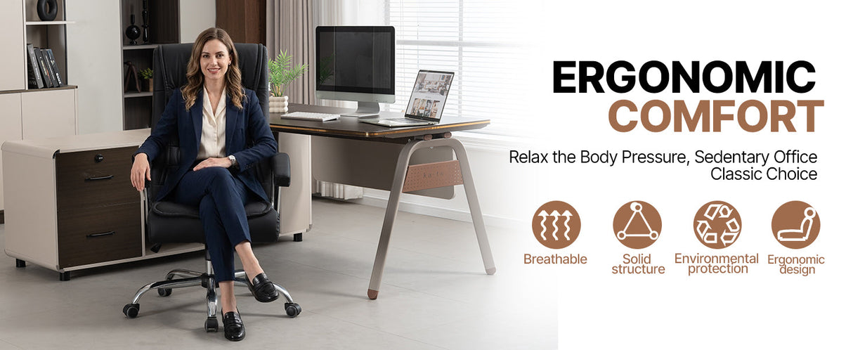 Executive Office Chair - High Back PU Leather Ergonomic Design