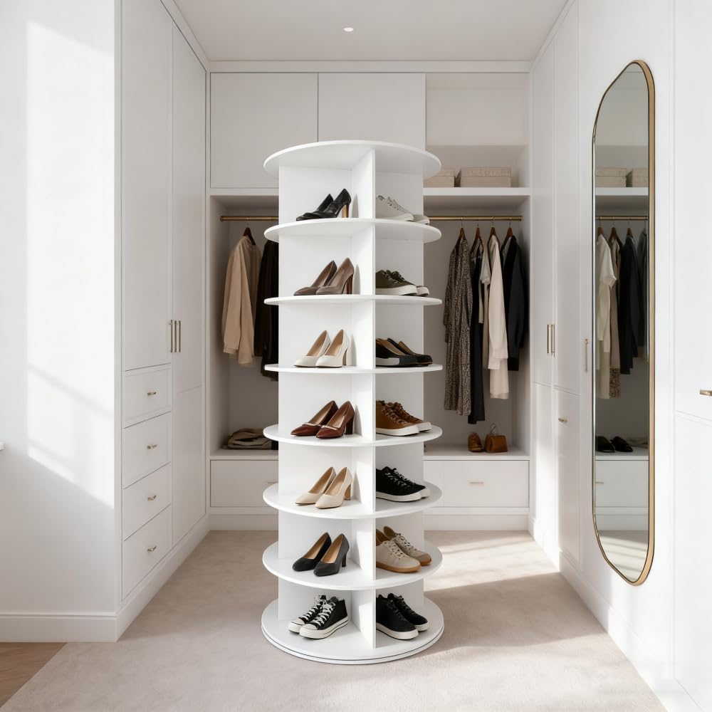 7 Tier Rotating Shoe Rack Tower