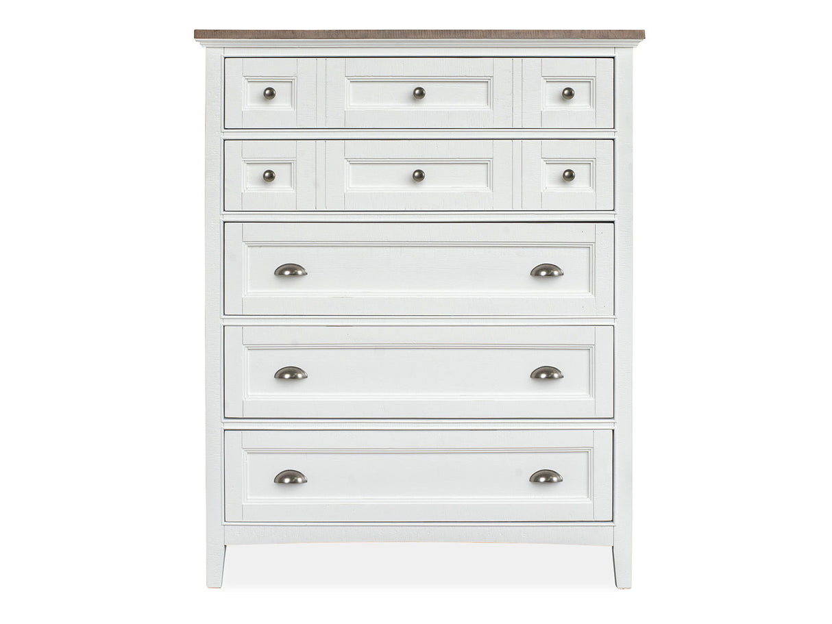 Heron Cove - Two Tone Drawer Chest - Chalk White And Dovetail Gray
