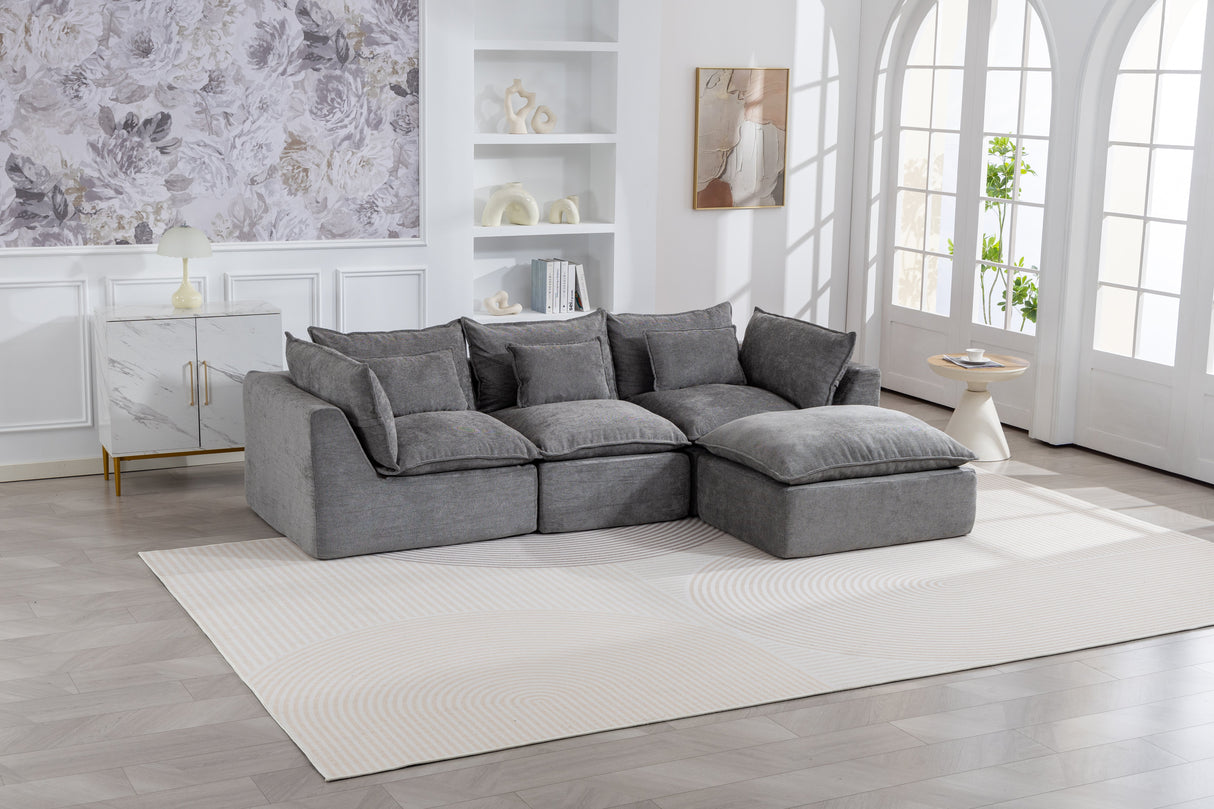 102.3" Width Cloud Couch Oversized Modular Sectional Sofa