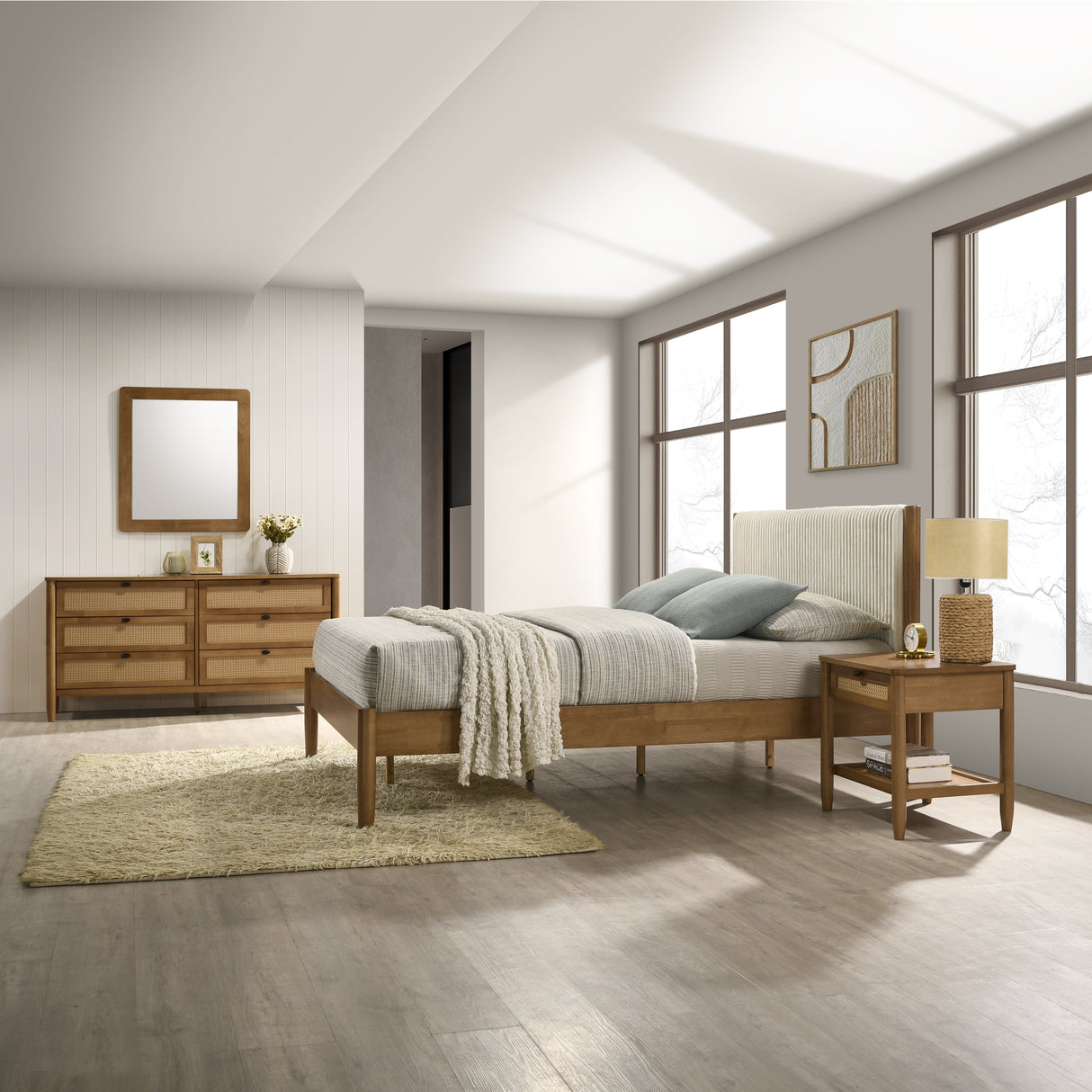 Vichy 5-Piece Rubberwood Queen Bedroom Set