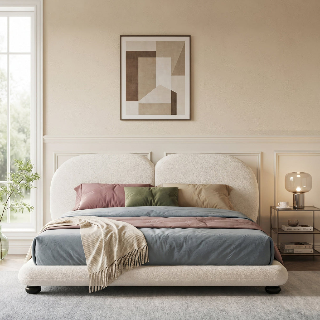 Extra Thick Upholstered Platform Bed Frame