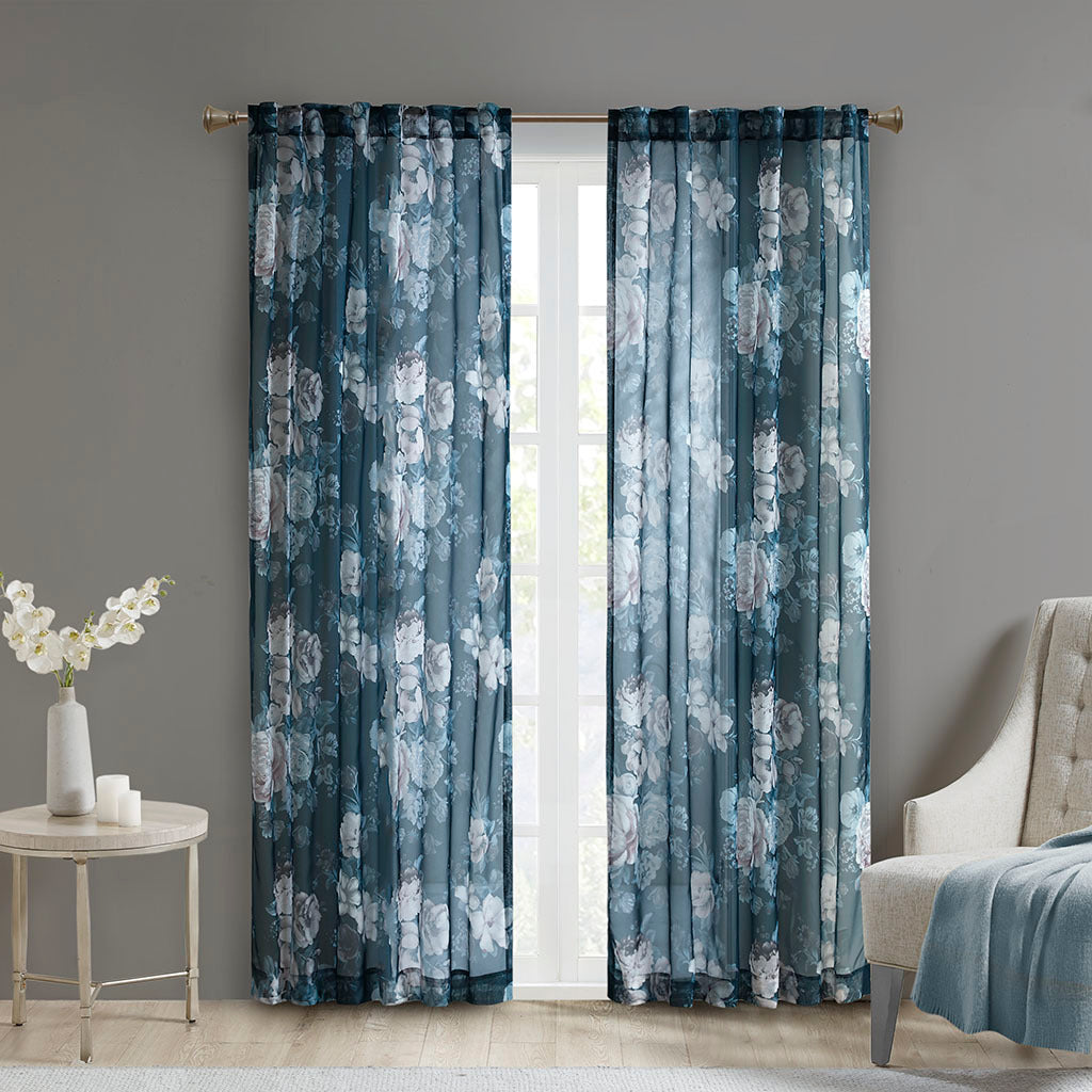 Printed-Floral-Rod-Pocket-and-Back-Tab-Voile-Sheer-Curtain-Window-Curtains