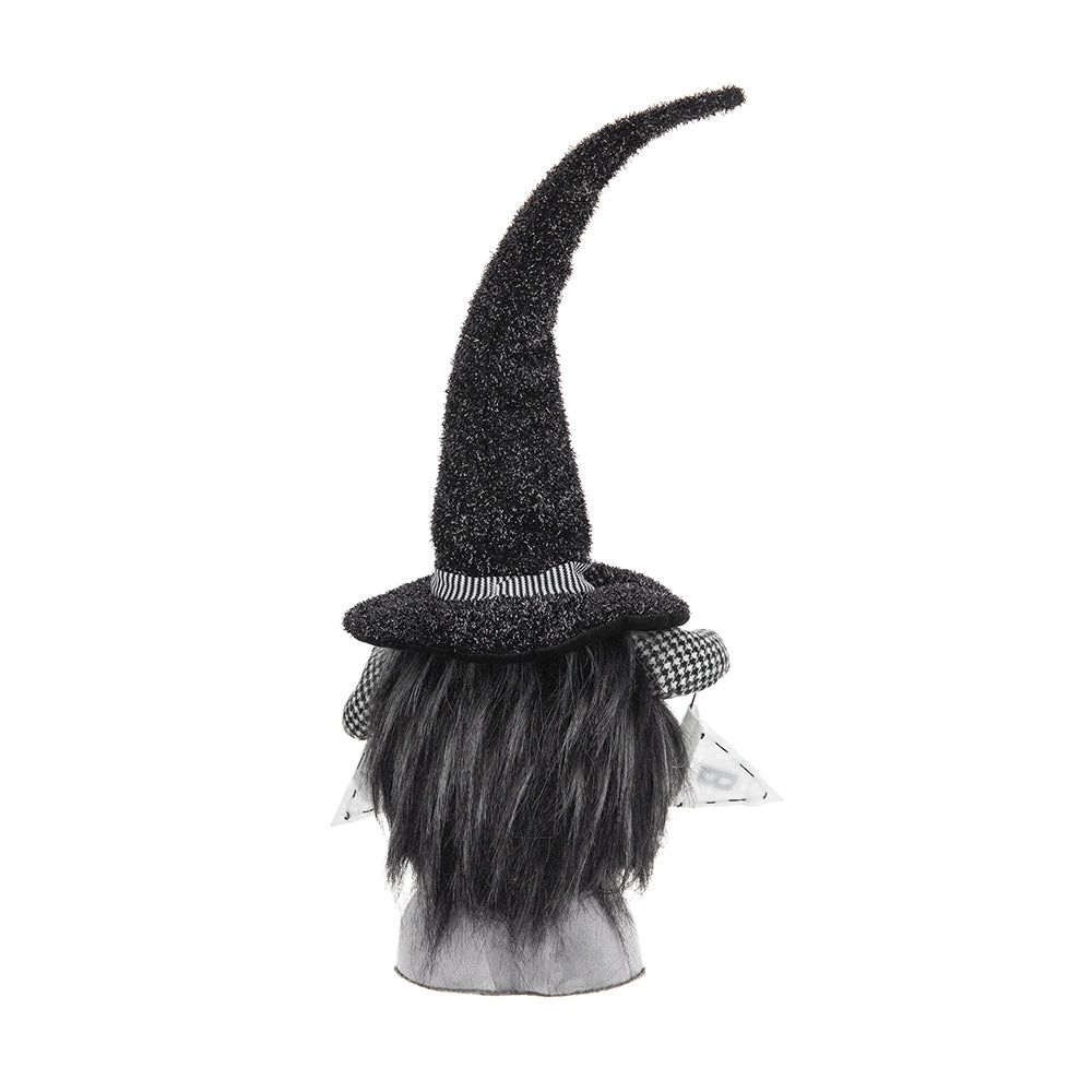 Set of 2 Black Fabric Gnomes with 'Boo' Banner