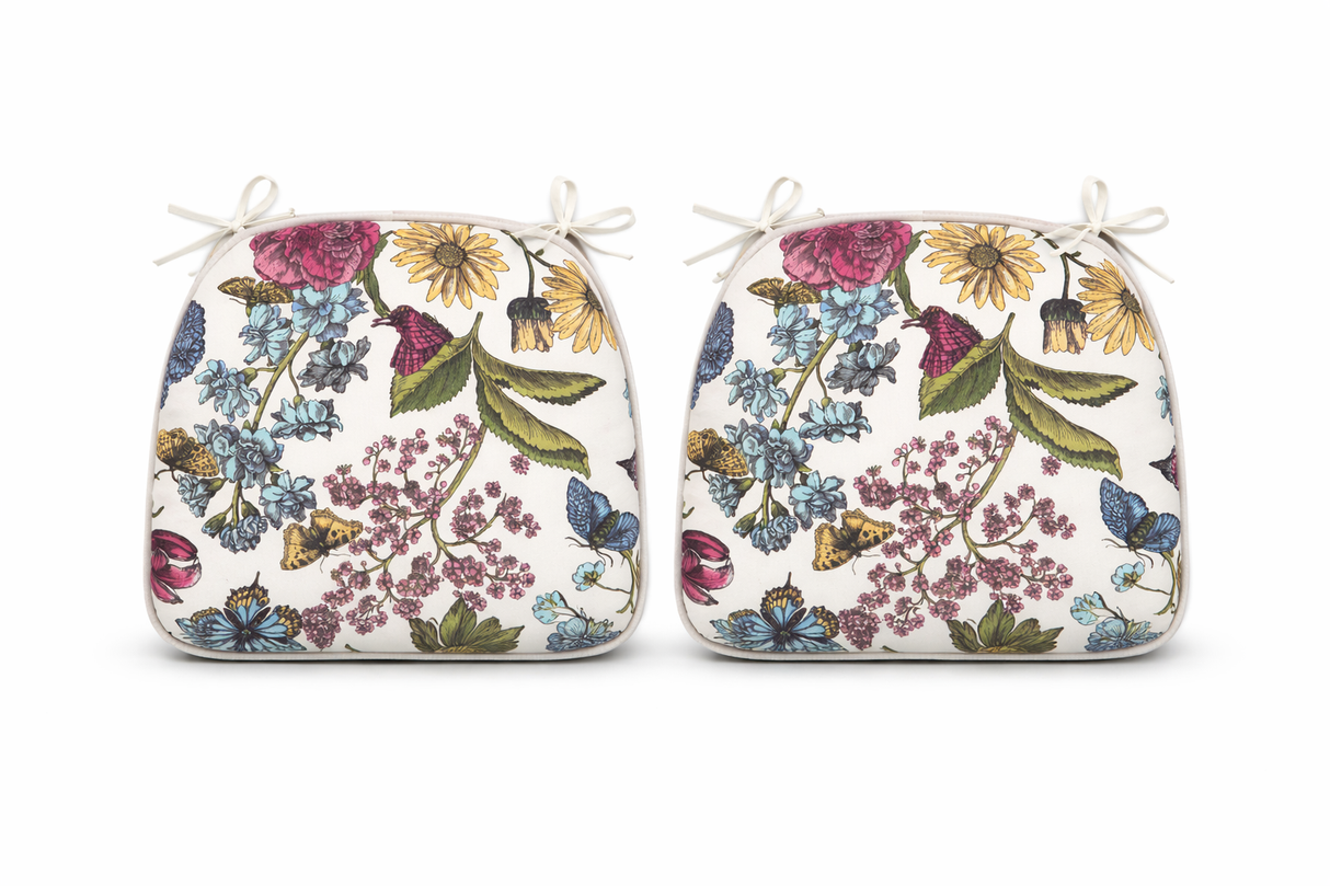Outdoor Patio Chair Cushions, Water-Repellent U-Shape Foam - Botanical Floral Print