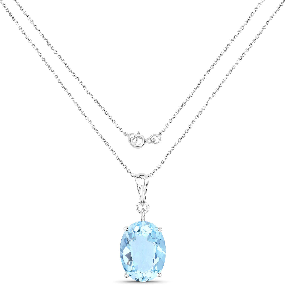 11.25 Carat Genuine Swiss Blue Topaz .925 Sterling Silver Pendant