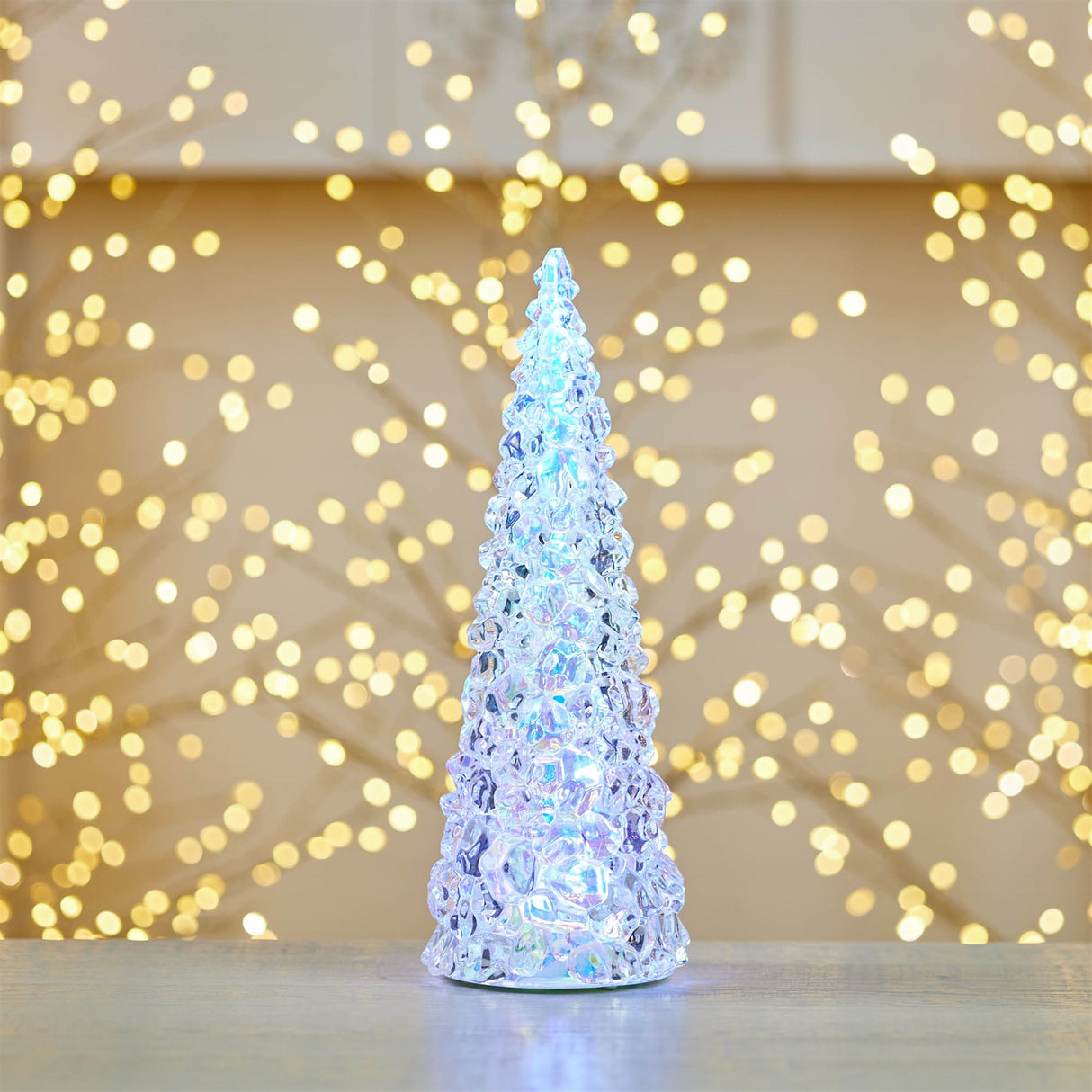 Iridescent LED Pine Tree 13.5"H