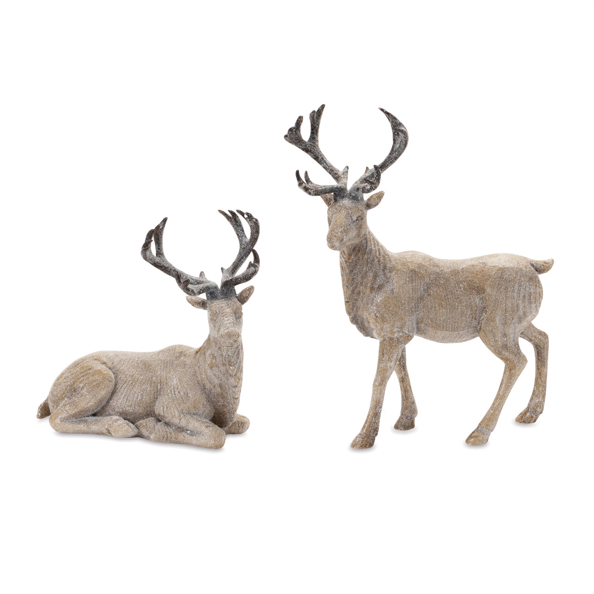 Winter deer figurine (set of 2)