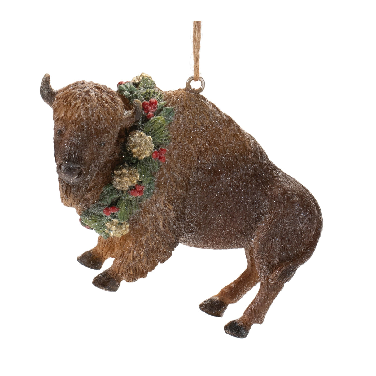 Glittered Bison Ornament (Set of 12)