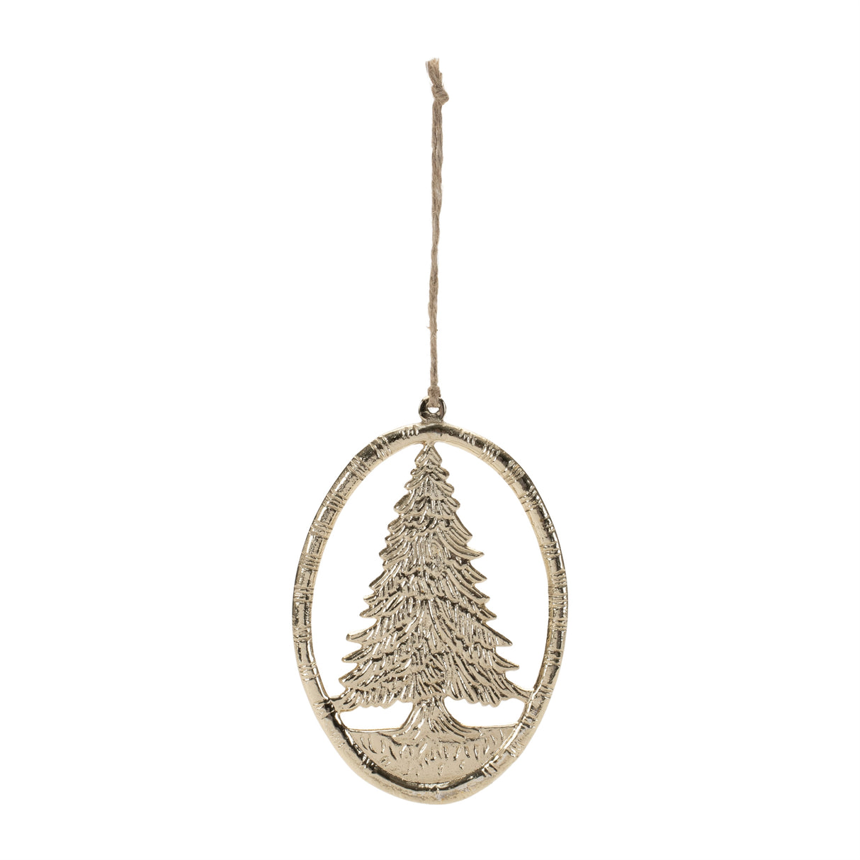 Etched Metal Pine Tree Ornament (Set of 12)