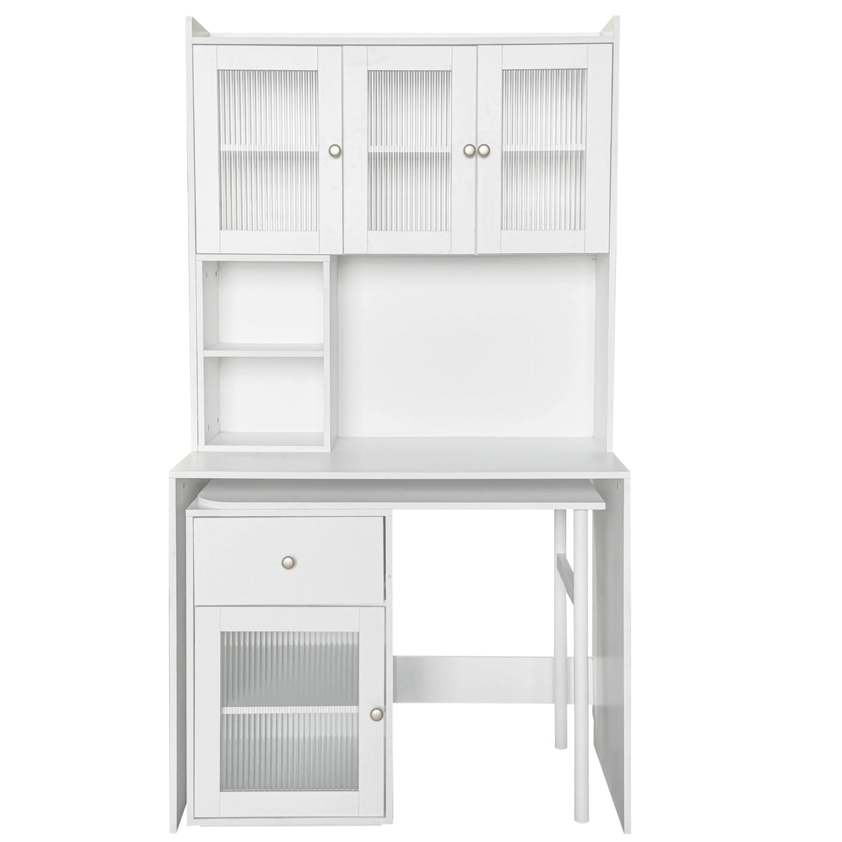 Computer Desk with Glass Door for Home Office or Study