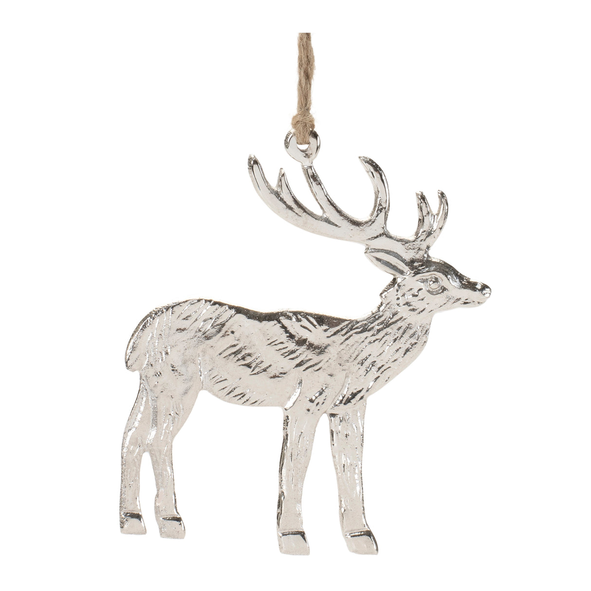 Etched-metal-deer-ornament-(set-of-12)-Christmas-Ornaments