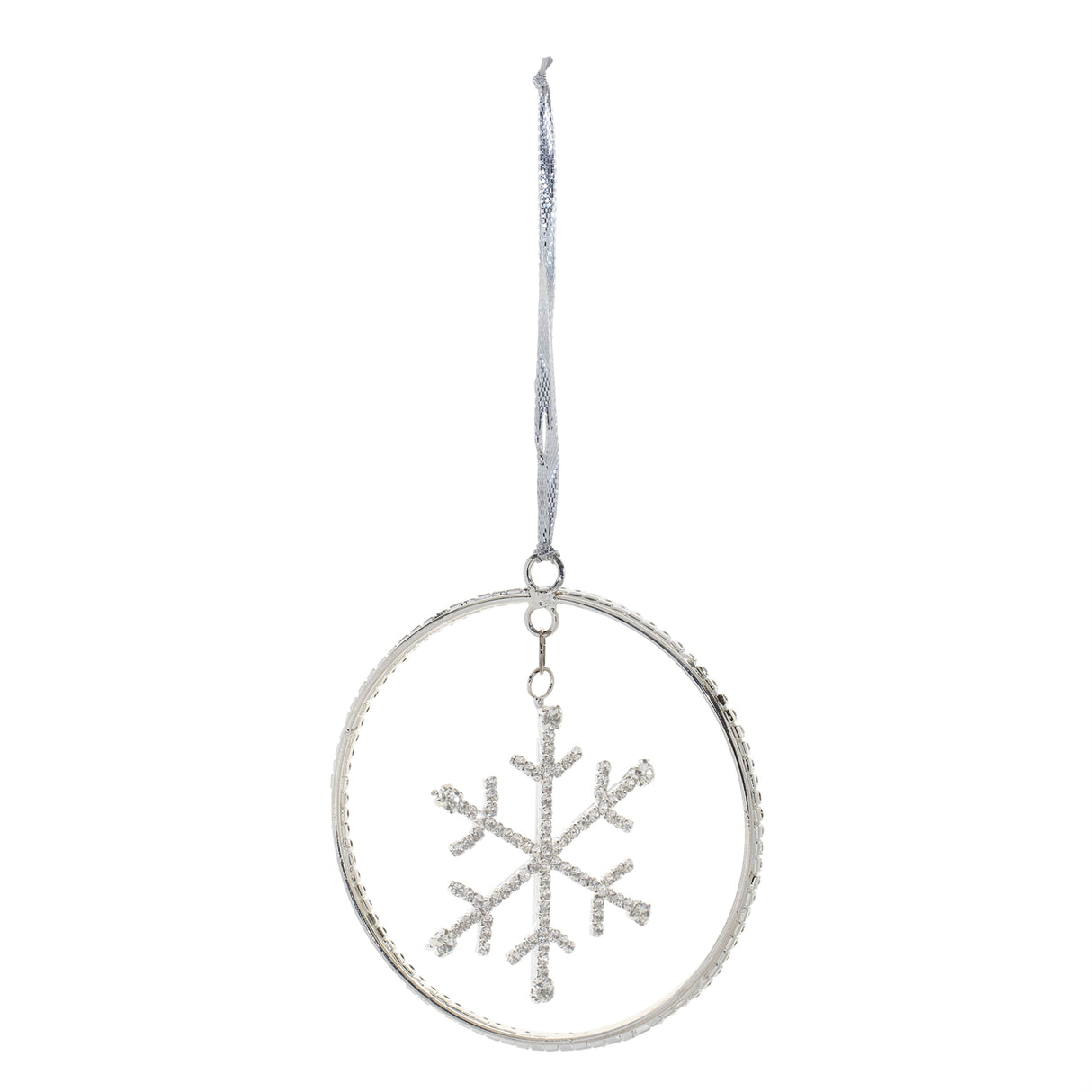 Jeweled Metal Hanging Snowflake Ornament (Set of 12)