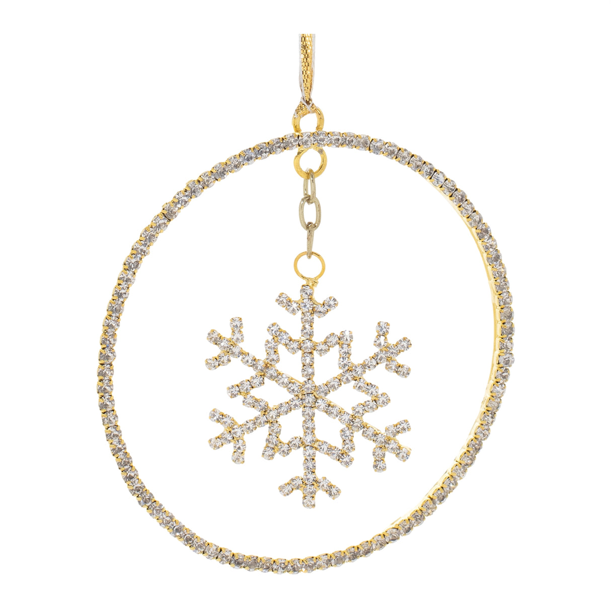 Jeweled Metal Hanging Snowflake Ornament (Set of 12)