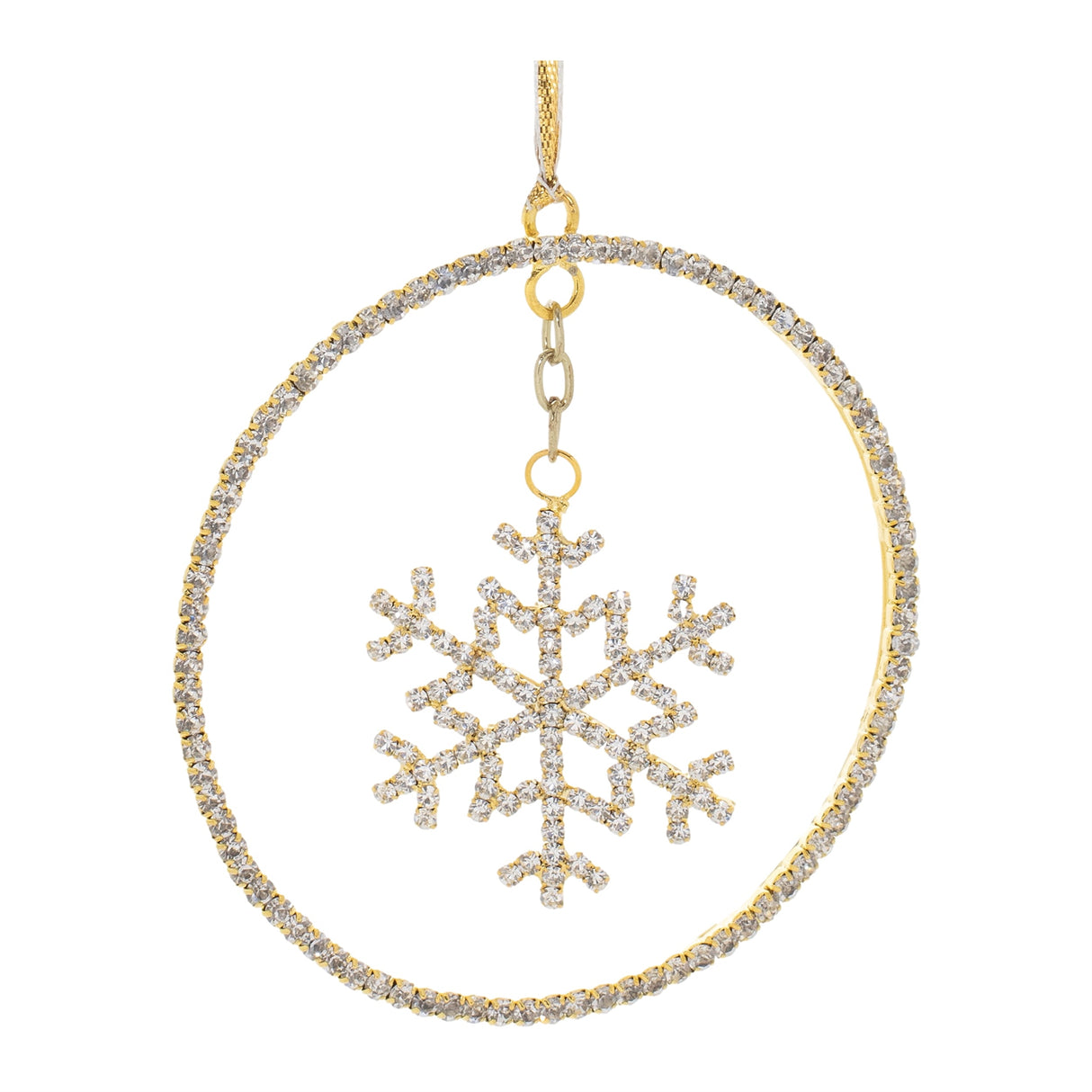 Jeweled Metal Hanging Snowflake Ornament (Set of 12)