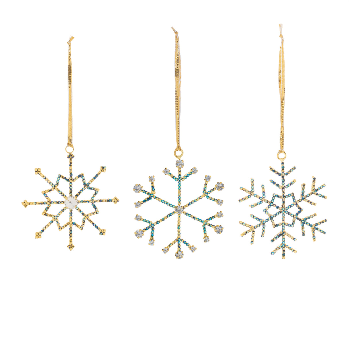 Jeweled Metal Snowflake Ornament (Set of 12)