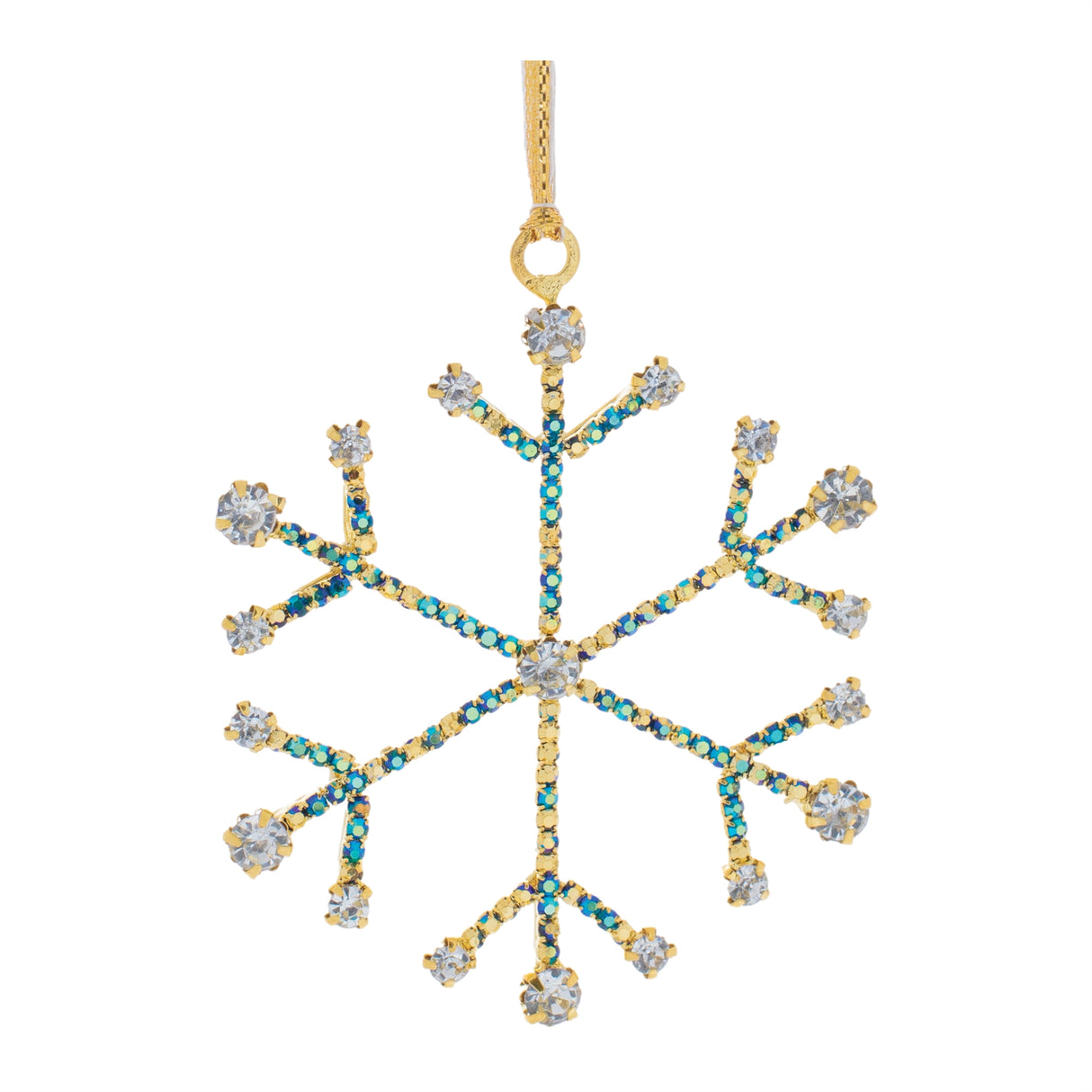 Jeweled Metal Snowflake Ornament (Set of 12)