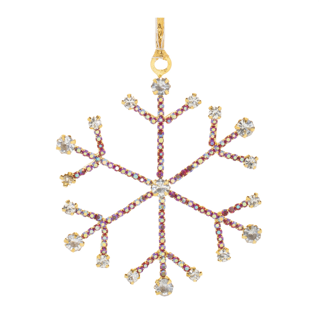 Jeweled Metal Snowflake Ornament (Set of 12)
