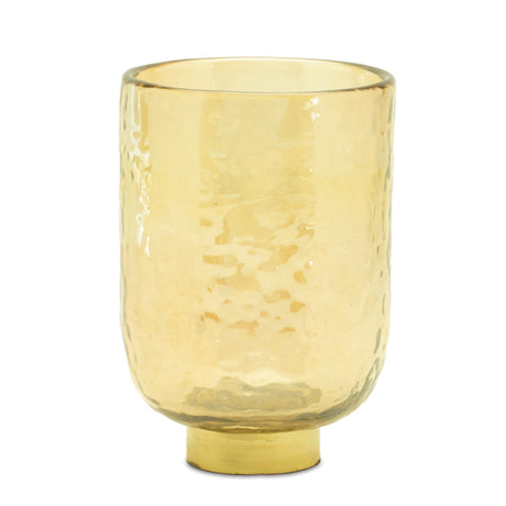 Gold-Glass-Vase-with-Metal-Accent-(Set-of-2)-Vases