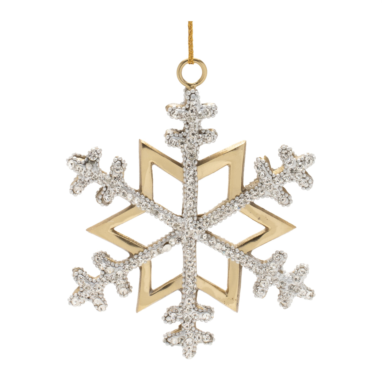 Jeweled Metal Snowflake Ornament (Set of 2)