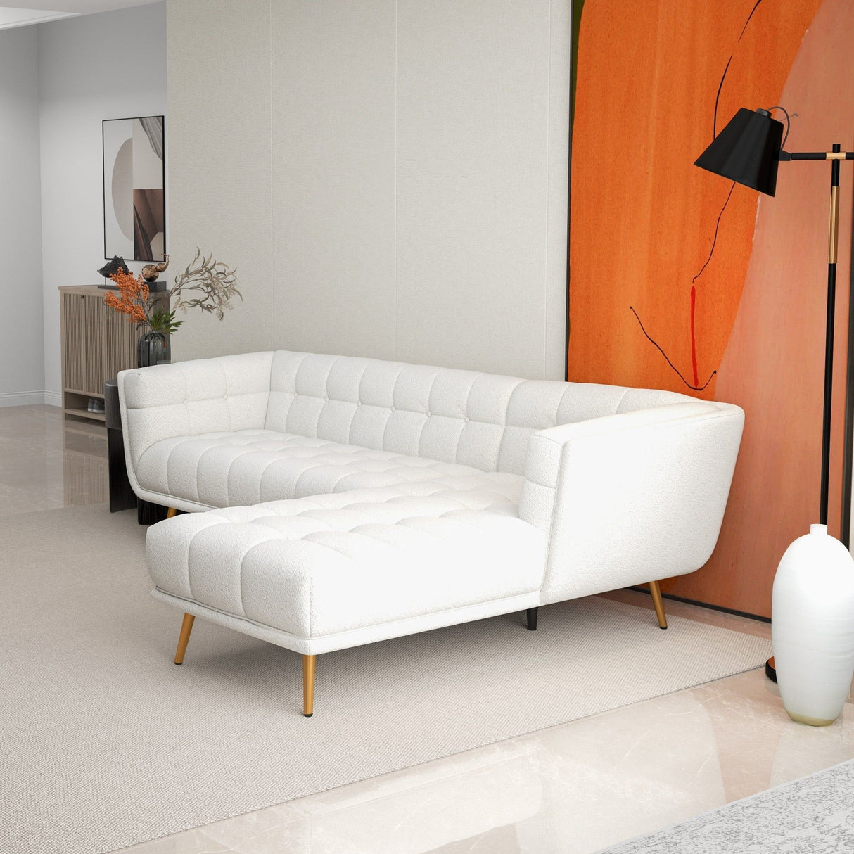 Addison - L Shape Sectional Sofa Tufted