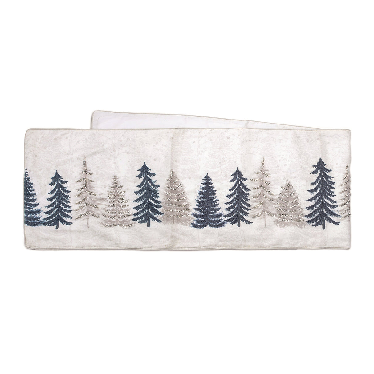 Embroidered Pine Tree Table Runner 72"L