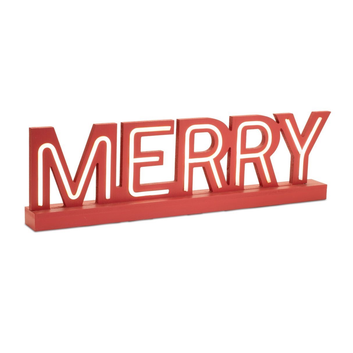 LED Joy and Merry Tabletop Sign (Set of 2)