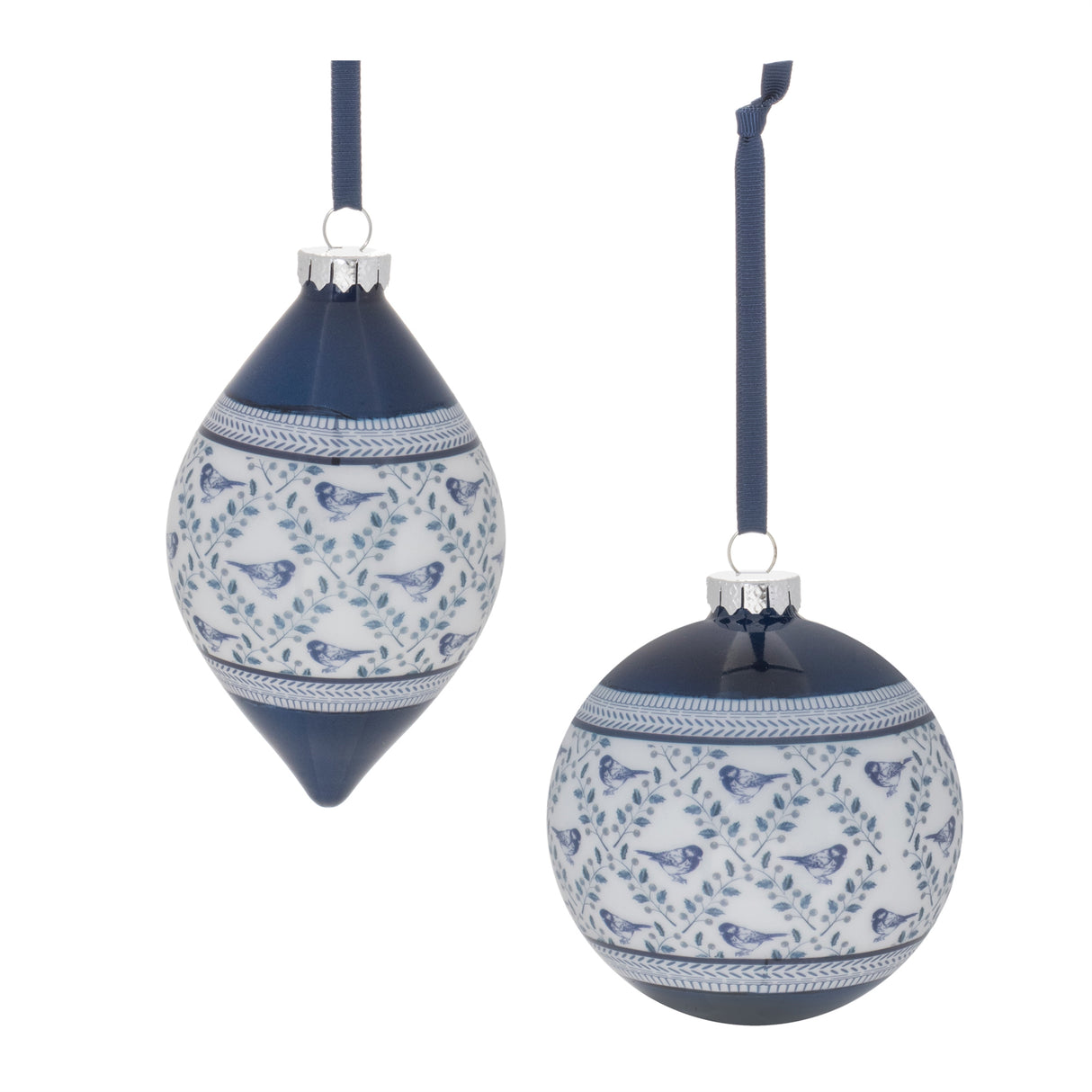 Ornate-bird-print-ornament-(set-of-6)-Christmas-Ornaments