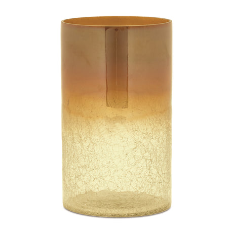 Gold-Ombre-Crackle-Glass-Vase-(Set-of-2)-Vases