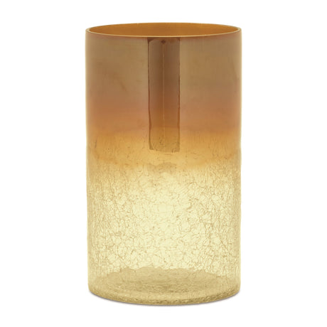 Gold-Ombre-Crackle-Glass-Vase-(Set-of-2)-Vases